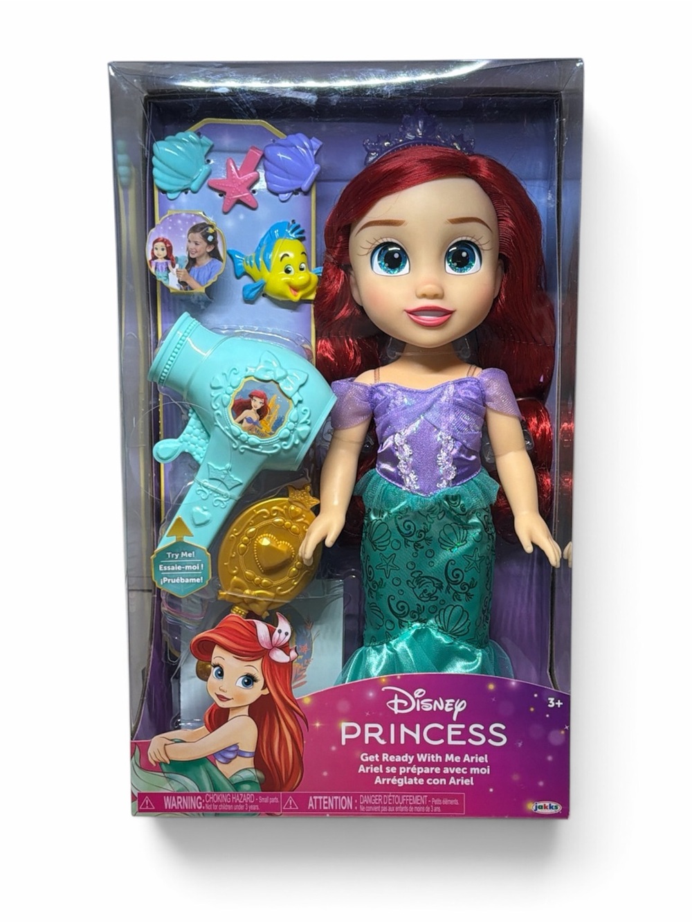 Disney Ariel Doll with Red Hair, Purple Top & Teal Tail